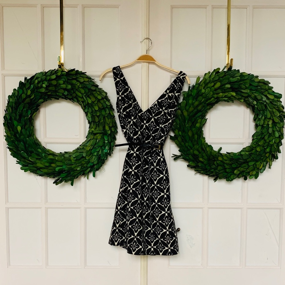 Mid Length V-Cut Dress | Tracy Reese | B&W